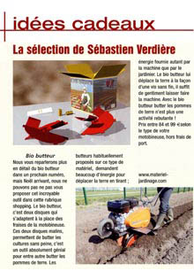Article de presse Les Cahiers du Potager BIO N41 de Dcembre 2010- Janvier 2011